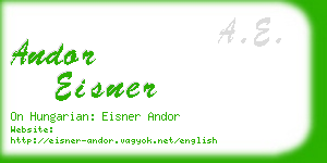 andor eisner business card
